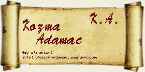 Kozma Adamac vizit kartica